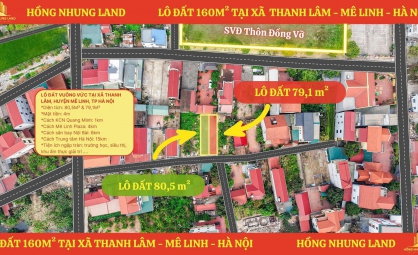 2 Lô Đất 80m Tại Xã Thanh Lâm, Mê Linh, Hà Nội