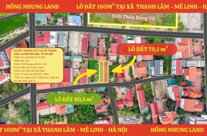 Hai lô đất liền nhau 160m tại Thanh Lâm, Mê Linh, Hà Nội