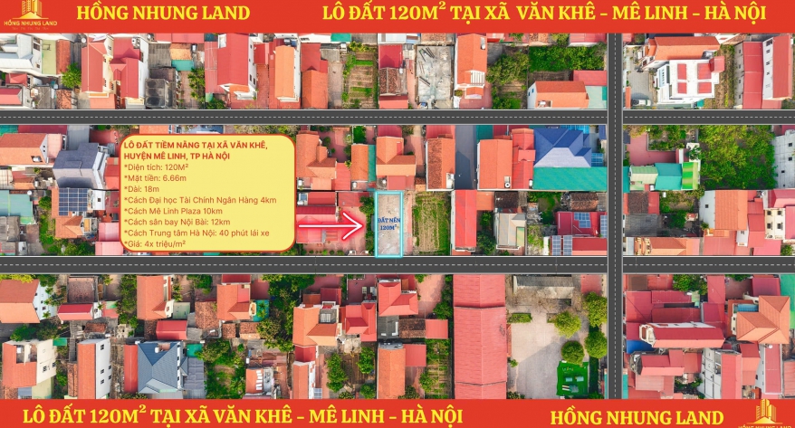 LÔ ĐẤT 120m² TẠI VĂN KHÊ – MÊ LINH, HÀ NỘI